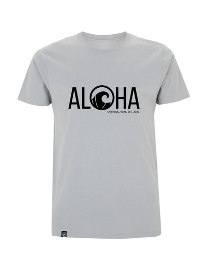 hellgraues T'Shirt mit Aloha Aufdruck
